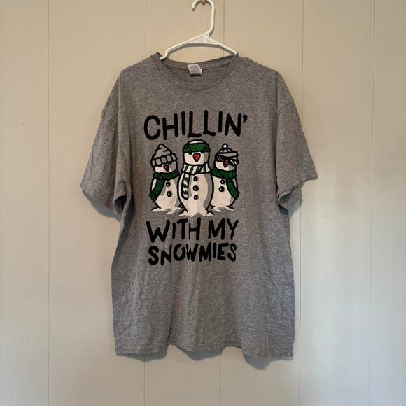 Vintage y2k Christmas snowmen humor short sleeve t shirt unisex XL - Picture 1 of 4